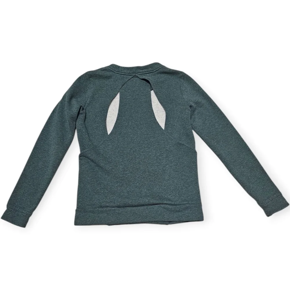 Lululemon Go Endeavor Heathered Green Sweatshirt with Cut Outs in Back